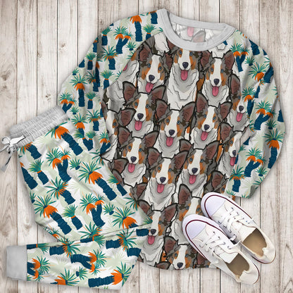Australian Shepherd Pajama Set | Pajamas | Cotton Sleepwear Sets | Soft Long Sleeve Pjs | Raglan Shirt and Pants Set