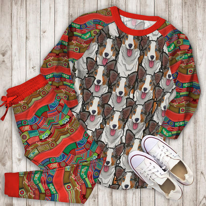 Australian Shepherd Pajama Set | Pajamas | Cotton Sleepwear Sets | Soft Long Sleeve Pjs | Raglan Shirt and Pants Set