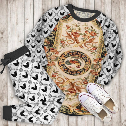 Rooster Pajama Set | Pajamas | Cotton Sleepwear Sets | Soft Long Sleeve Pjs | Raglan Shirt and Pants Set