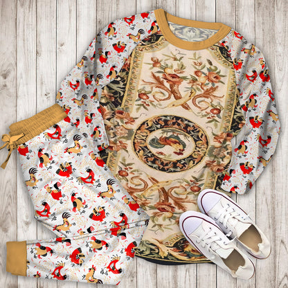 Rooster Pajama Set | Pajamas | Cotton Sleepwear Sets | Soft Long Sleeve Pjs | Raglan Shirt and Pants Set