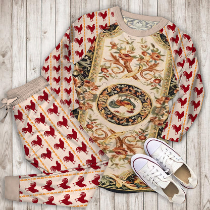 Rooster Pajama Set | Pajamas | Cotton Sleepwear Sets | Soft Long Sleeve Pjs | Raglan Shirt and Pants Set