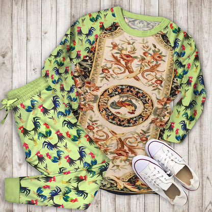Rooster Pajama Set | Pajamas | Cotton Sleepwear Sets | Soft Long Sleeve Pjs | Raglan Shirt and Pants Set