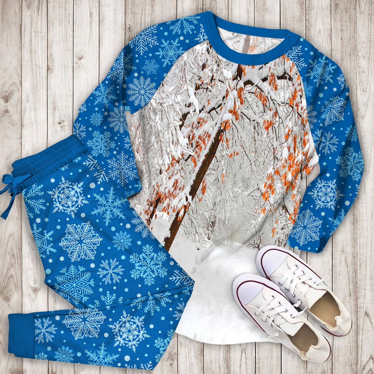 Winter Pajama Set | Pajamas | Cotton Sleepwear Sets | Soft Long Sleeve Pjs | Raglan Shirt and Pants Set