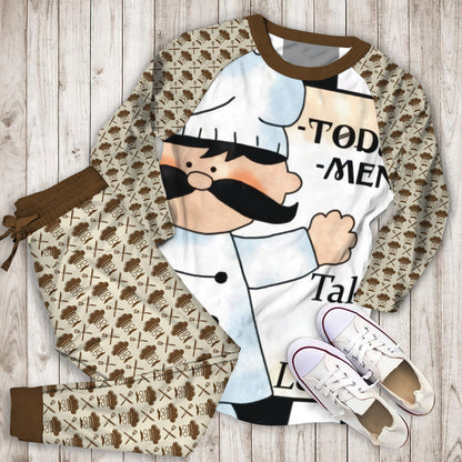 Chef Pajama Set |Sleepwear Pjs Sets | Raglan Shirt Pants Set