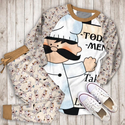 Chef Pajama Set |Sleepwear Pjs Sets | Raglan Shirt Pants Set