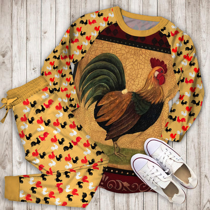 Rooster Pajama Set | Pajamas | Cotton Sleepwear Sets | Soft Long Sleeve Pjs | Raglan Shirt and Pants Set