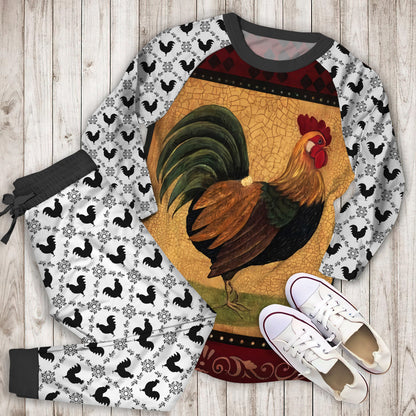 Rooster Pajama Set | Pajamas | Cotton Sleepwear Sets | Soft Long Sleeve Pjs | Raglan Shirt and Pants Set