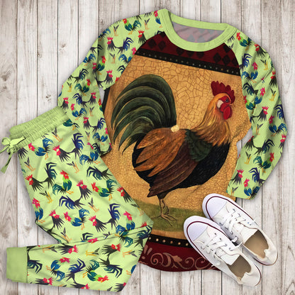 Rooster Pajama Set | Pajamas | Cotton Sleepwear Sets | Soft Long Sleeve Pjs | Raglan Shirt and Pants Set