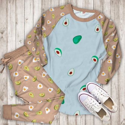 Avocado Pajama Set |Sleepwear Pjs Sets | Raglan Shirt Pants Set