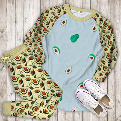 Avocado Pajama Set |Sleepwear Pjs Sets | Raglan Shirt Pants Set