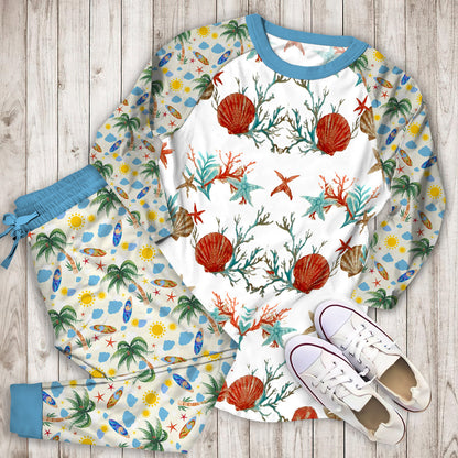 Pebble Beach Pajama Set | Pajamas | Cotton Sleepwear Sets | Soft Long Sleeve Pjs | Raglan Shirt and Pants Set