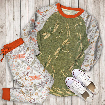 Dragonfly Flight Pajama Set |Sleepwear Pjs Sets | Raglan Shirt Pants Set
