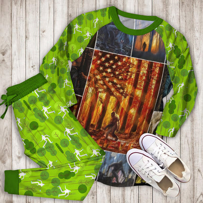 Bigfoot Pajama Set |Sleepwear Pjs Sets | Raglan Shirt Pants Set