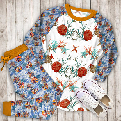Pebble Beach Pajama Set | Pajamas | Cotton Sleepwear Sets | Soft Long Sleeve Pjs | Raglan Shirt and Pants Set