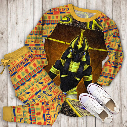 Ancient Egyptian Gods Pajama Set | Pajamas | Cotton Sleepwear Sets | Soft Long Sleeve Pjs | Raglan Shirt and Pants Set