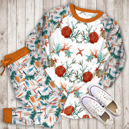 Pebble Beach Pajama Set | Pajamas | Cotton Sleepwear Sets | Soft Long Sleeve Pjs | Raglan Shirt and Pants Set