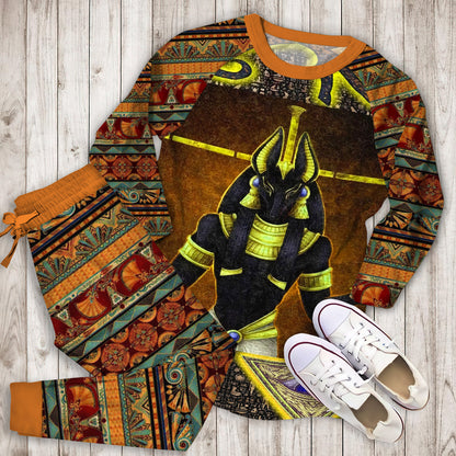 Ancient Egyptian Gods Pajama Set | Pajamas | Cotton Sleepwear Sets | Soft Long Sleeve Pjs | Raglan Shirt and Pants Set