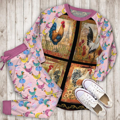 Chicken Pajama Set | Pajamas | Cotton Sleepwear Sets | Soft Long Sleeve Pjs | Raglan Shirt and Pants Set