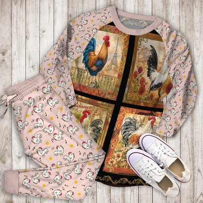 Chicken Pajama Set | Pajamas | Cotton Sleepwear Sets | Soft Long Sleeve Pjs | Raglan Shirt and Pants Set