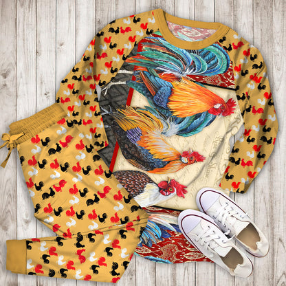 Rooster Pajama Set |Sleepwear Pjs Sets | Raglan Shirt Pants Set
