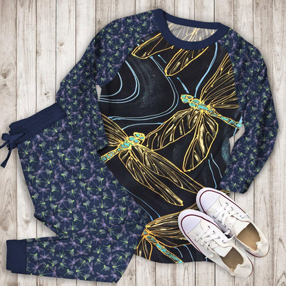 Dragonfly Pajama Set | Pajamas | Cotton Sleepwear Sets | Soft Long Sleeve Pjs | Raglan Shirt and Pants Set