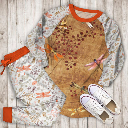 Dragonfly Pajama Set | Pajamas | Cotton Sleepwear Sets | Soft Long Sleeve Pjs | Raglan Shirt and Pants Set
