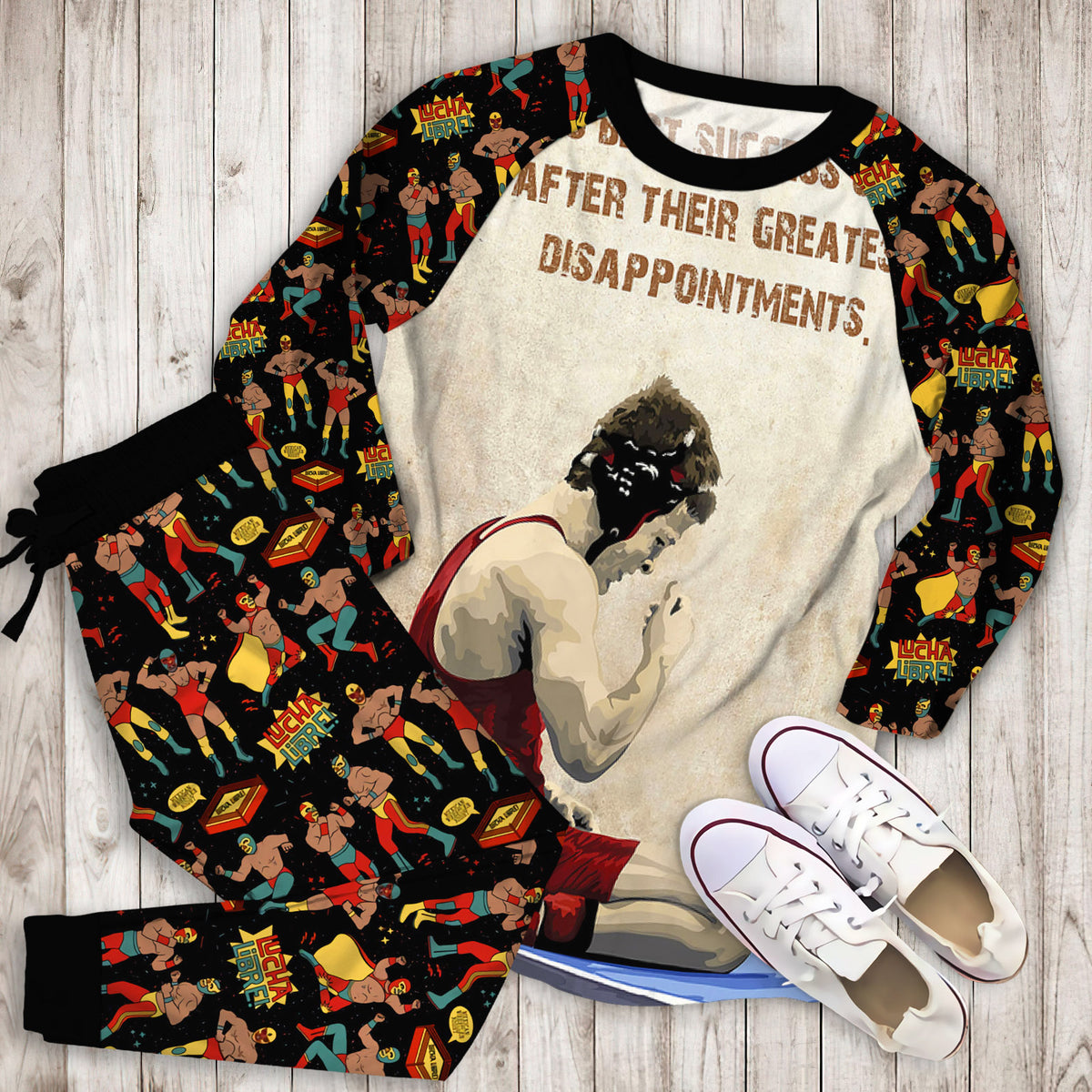 Wrestling Pajama Set |Sleepwear Pjs Sets | Raglan Shirt Pants Set