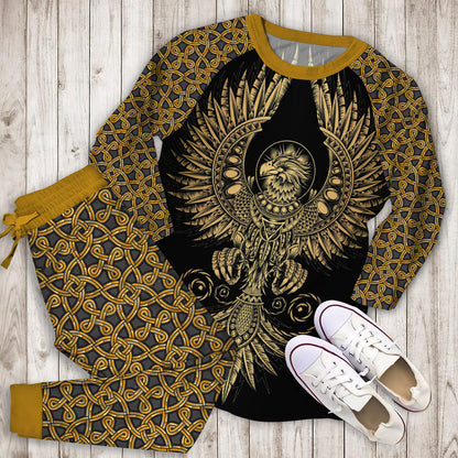 Celtic Eagle Pajama Set |Sleepwear Pjs Sets | Raglan Shirt Pants Set