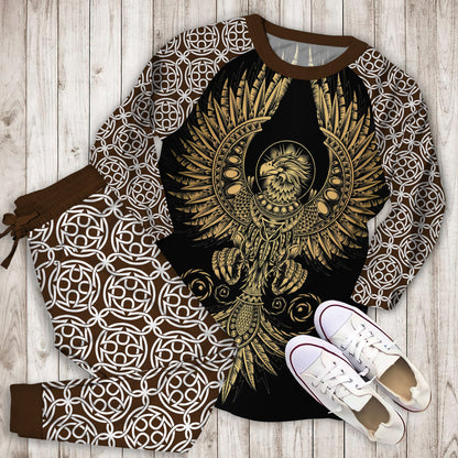 Celtic Eagle Pajama Set |Sleepwear Pjs Sets | Raglan Shirt Pants Set