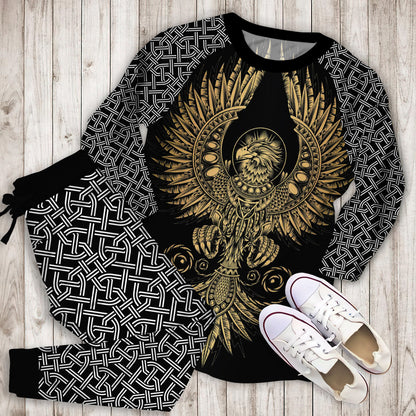 Celtic Eagle Pajama Set |Sleepwear Pjs Sets | Raglan Shirt Pants Set