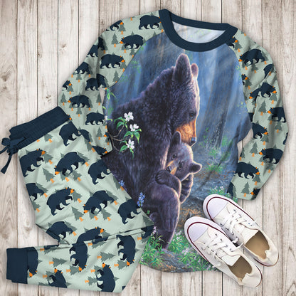 Bear Pajama Set | Pajamas | Cotton Sleepwear Sets | Soft Long Sleeve Pjs | Raglan Shirt and Pants Set