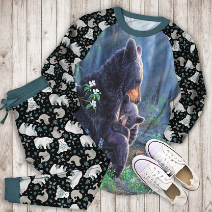 Bear Pajama Set | Pajamas | Cotton Sleepwear Sets | Soft Long Sleeve Pjs | Raglan Shirt and Pants Set