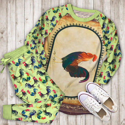 Rooster Pajama Set | Pajamas | Cotton Sleepwear Sets | Soft Long Sleeve Pjs | Raglan Shirt and Pants Set