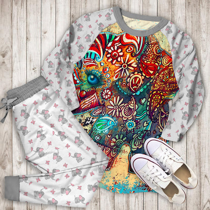 Elephant Pajama Set | Pajamas | Cotton Sleepwear Sets | Soft Long Sleeve Pjs | Raglan Shirt and Pants Set