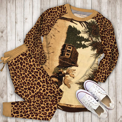 Wildlife Moose Pajama Set |Sleepwear Pjs Sets | Raglan Shirt Pants Set