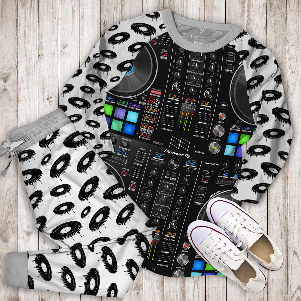 Cool Dj Mix Pajama Set | Pajamas | Cotton Sleepwear Sets | Soft Long Sleeve Pjs | Raglan Shirt and Pants Set