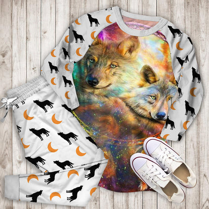Wolf Dreamcatcher Pajama Set | Pajamas | Cotton Sleepwear Sets | Soft Long Sleeve Pjs | Raglan Shirt and Pants Set