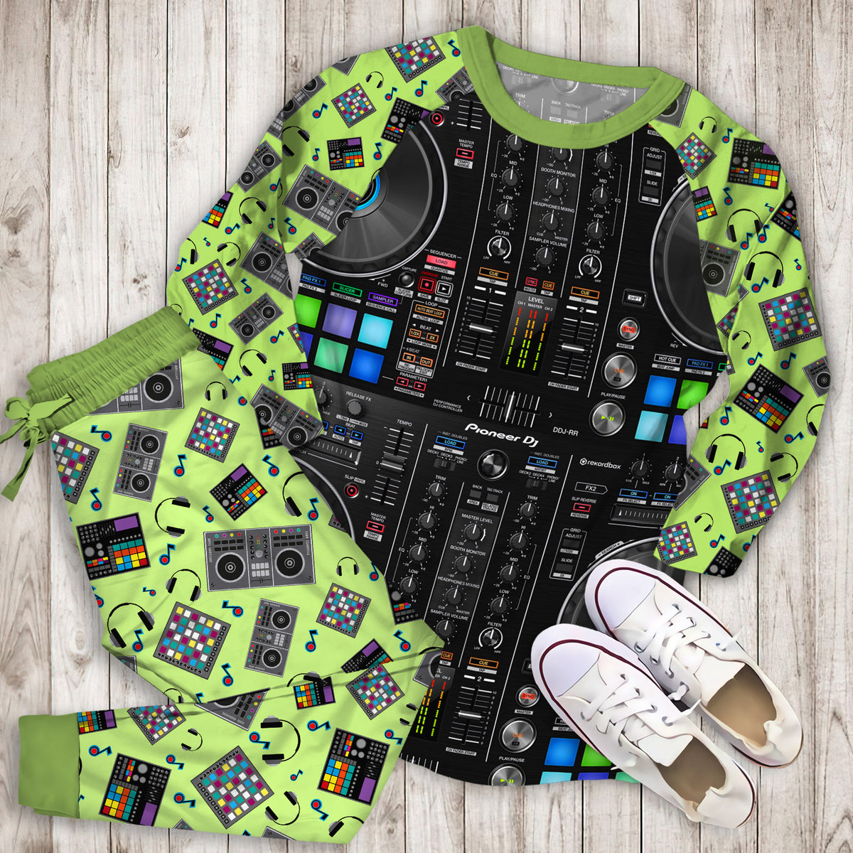 Cool Dj Mix Pajama Set | Pajamas | Cotton Sleepwear Sets | Soft Long Sleeve Pjs | Raglan Shirt and Pants Set