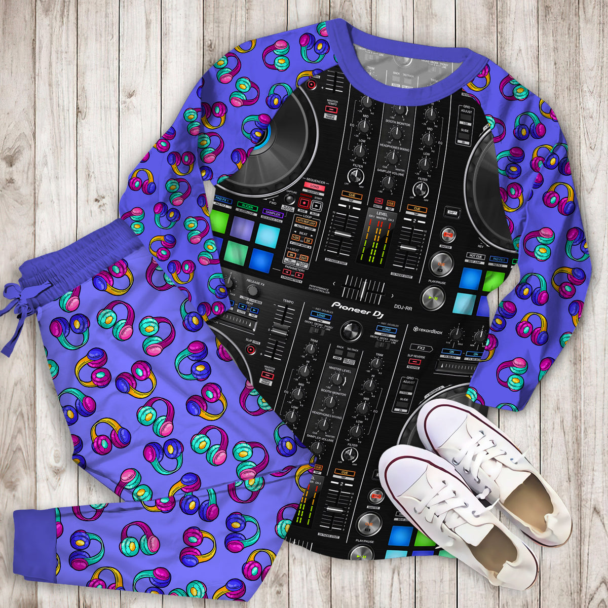 Cool Dj Mix Pajama Set | Pajamas | Cotton Sleepwear Sets | Soft Long Sleeve Pjs | Raglan Shirt and Pants Set