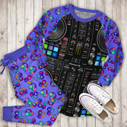 Cool Dj Mix Pajama Set | Pajamas | Cotton Sleepwear Sets | Soft Long Sleeve Pjs | Raglan Shirt and Pants Set