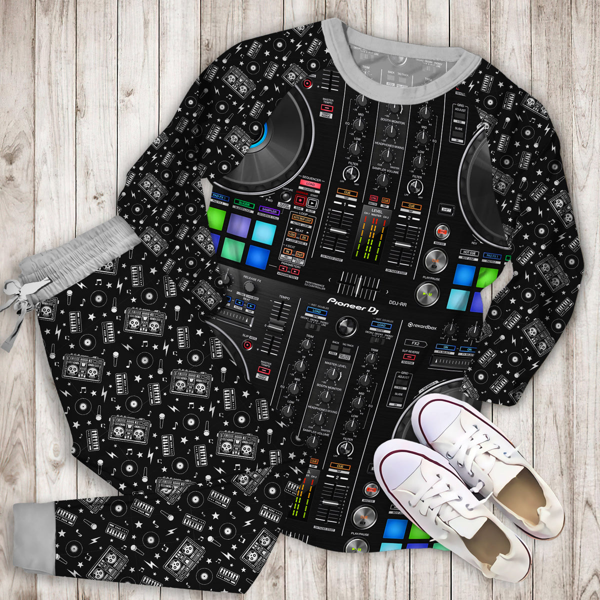 Cool Dj Mix Pajama Set | Pajamas | Cotton Sleepwear Sets | Soft Long Sleeve Pjs | Raglan Shirt and Pants Set