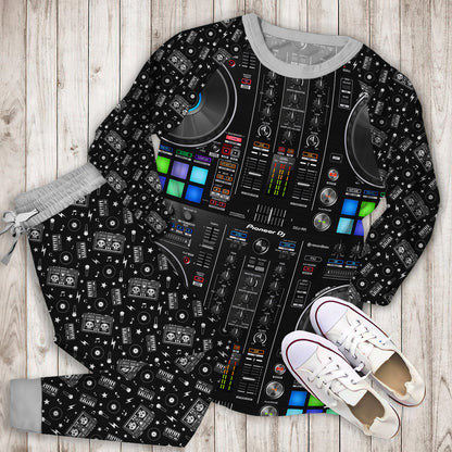 Cool Dj Mix Pajama Set | Pajamas | Cotton Sleepwear Sets | Soft Long Sleeve Pjs | Raglan Shirt and Pants Set