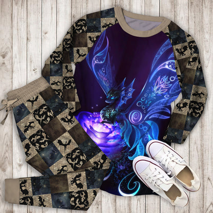 Dragon Pajama Set |Sleepwear Pjs Sets | Raglan Shirt Pants Set