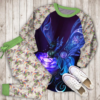 Dragon Pajama Set |Sleepwear Pjs Sets | Raglan Shirt Pants Set
