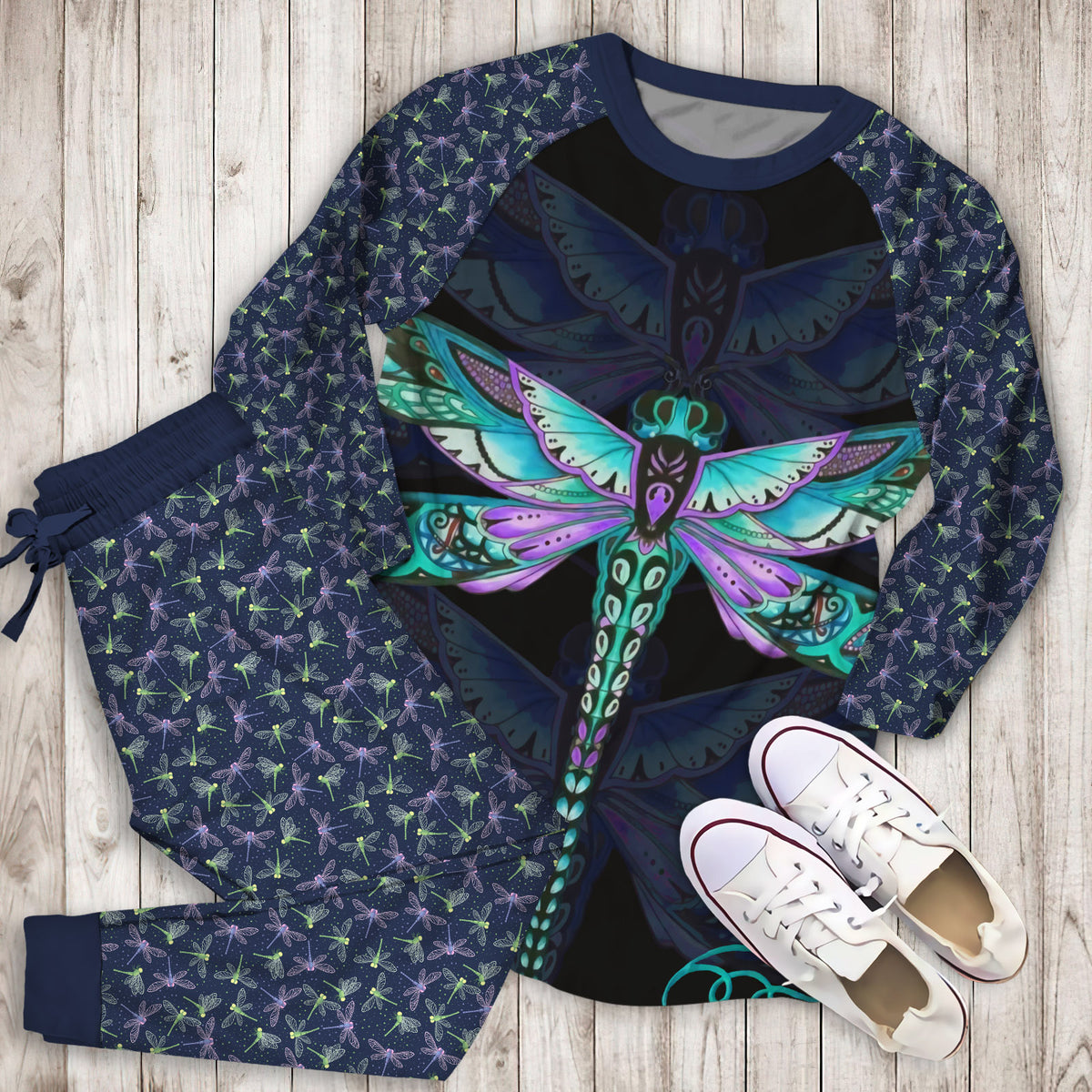 Dragonfly Dragonfly Pajama Set |Sleepwear Pjs Sets | Raglan Shirt Pants Set