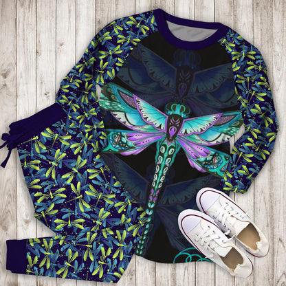 Dragonfly Dragonfly Pajama Set |Sleepwear Pjs Sets | Raglan Shirt Pants Set