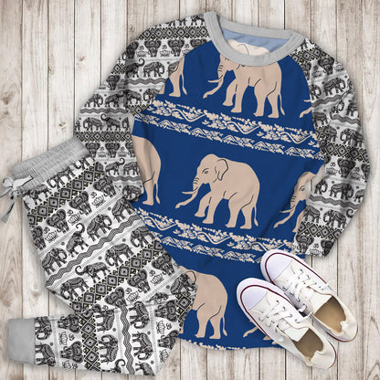 Elephant Pajama Set |Sleepwear Pjs Sets | Raglan Shirt Pants Set