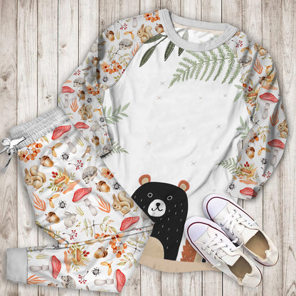 The Woodland Pals Pajama Set |Sleepwear Pjs Sets | Raglan Shirt Pants Set