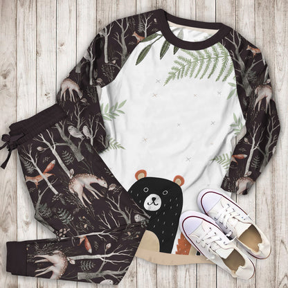 The Woodland Pals Pajama Set |Sleepwear Pjs Sets | Raglan Shirt Pants Set