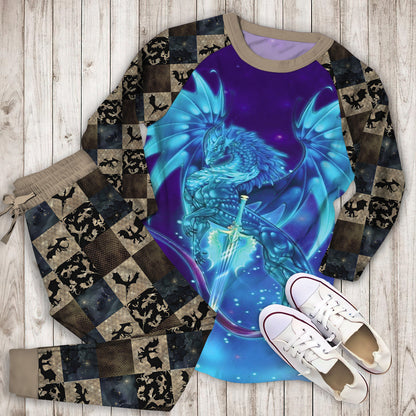 Dragon Pajama Set | Pajamas | Cotton Sleepwear Sets | Soft Long Sleeve Pjs | Raglan Shirt and Pants Set